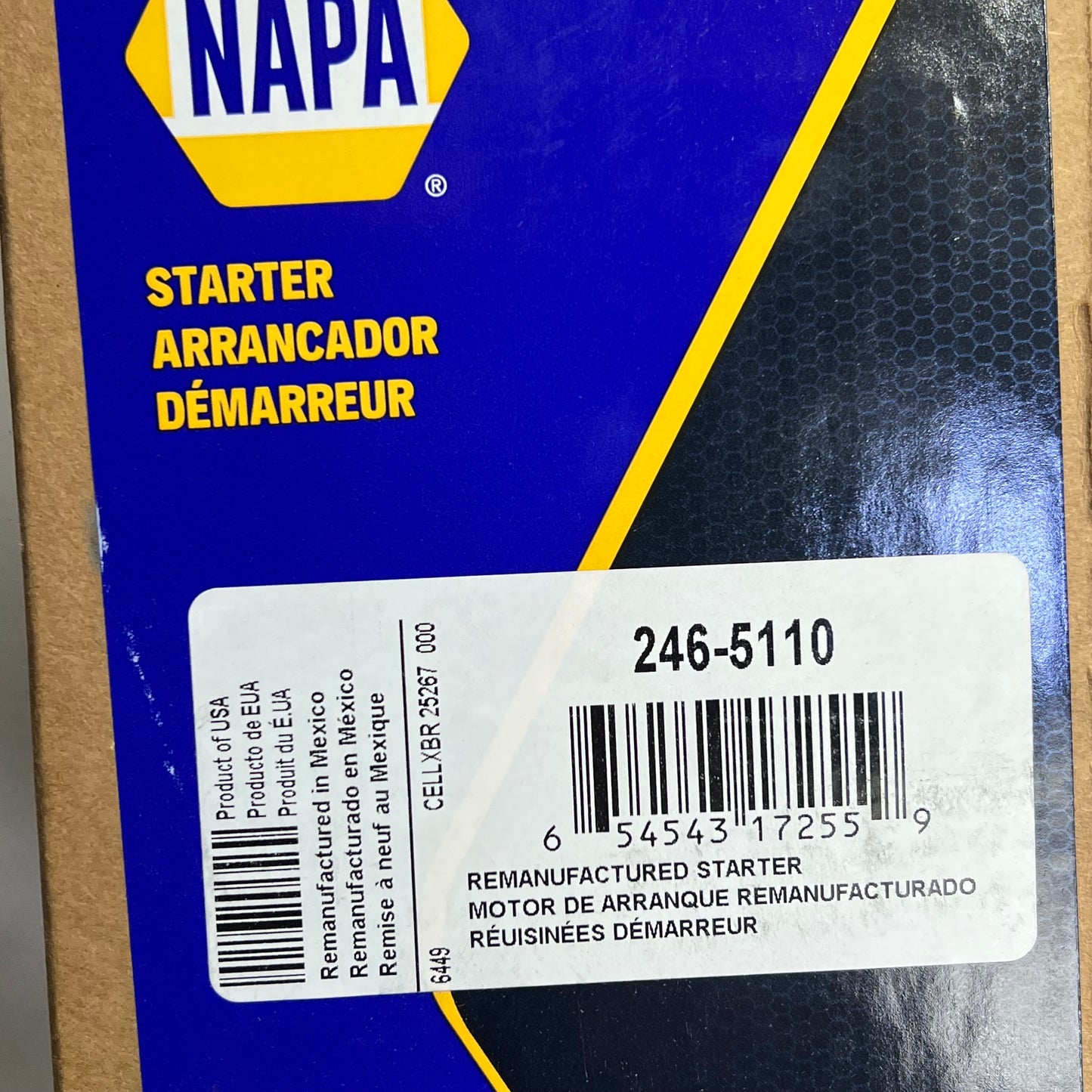 NAPA Remanufactured Starter W/ Solenoid for Chevrolet, GMC, Cadillac Ect 2465110