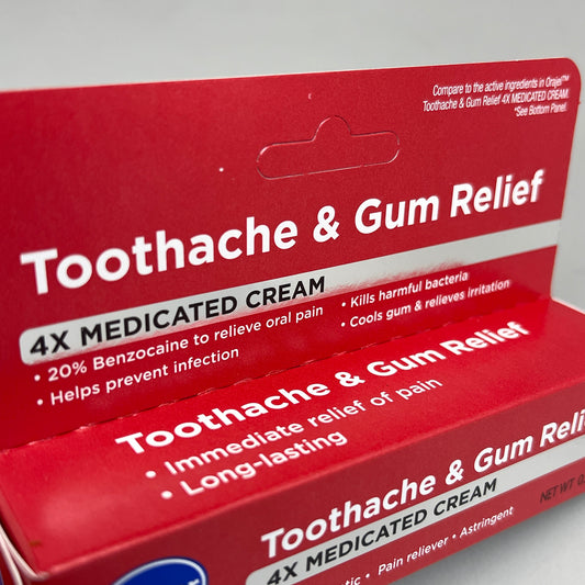 ZA@ KROGER (2 PACK) Toothache & Gum Relief 4X Medicated Cream 0.33oz BB 04/26 H