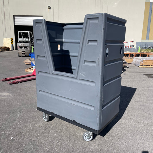UNBRANDED Plastic Bulk Transport Truck for Linen/Laundry/Material Handling 55"x46"x27" Grey