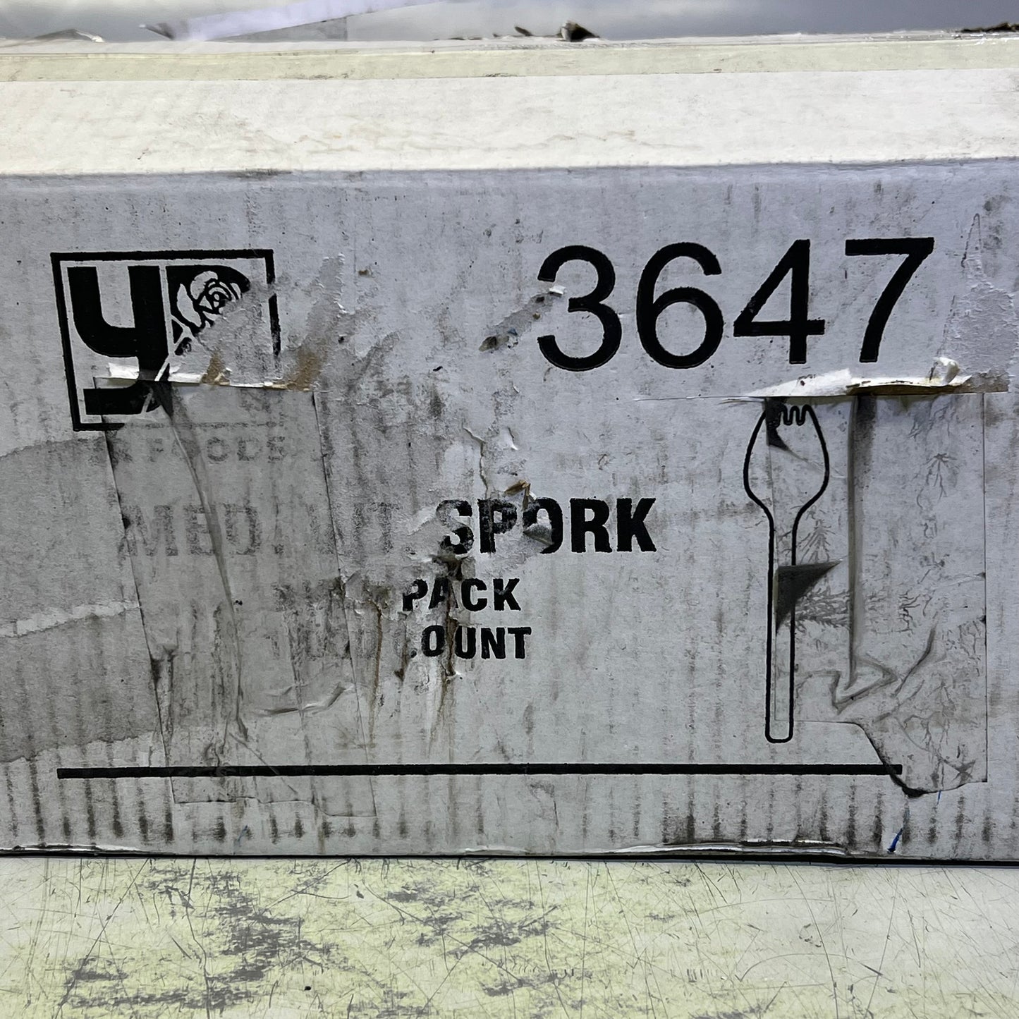 ZA@ YR FOODS (1000 PACK) Plastic Sporks Off White 3647 (Distressed Packaging)