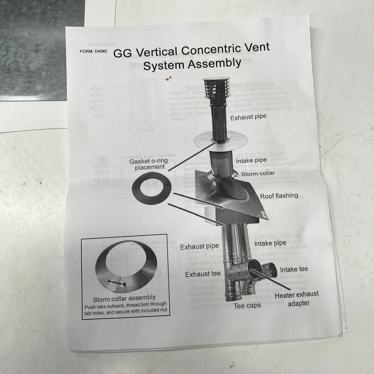 STERLING Gg Vertical Concentric Vent System Assembly Parts Roof Flashing