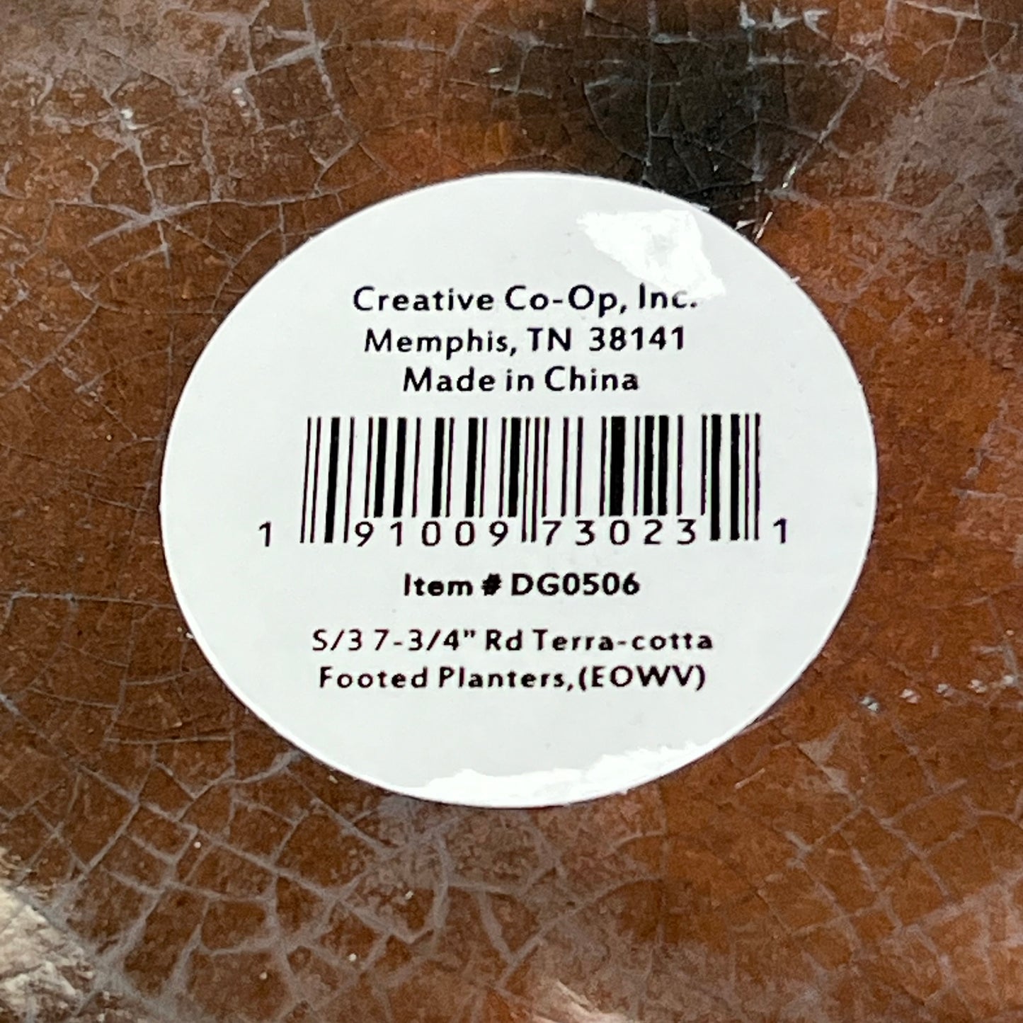 CREATIVE CO-OP Set Of 3 Terracotta Footed Planters Drip Glaze Green/Cream DG0506