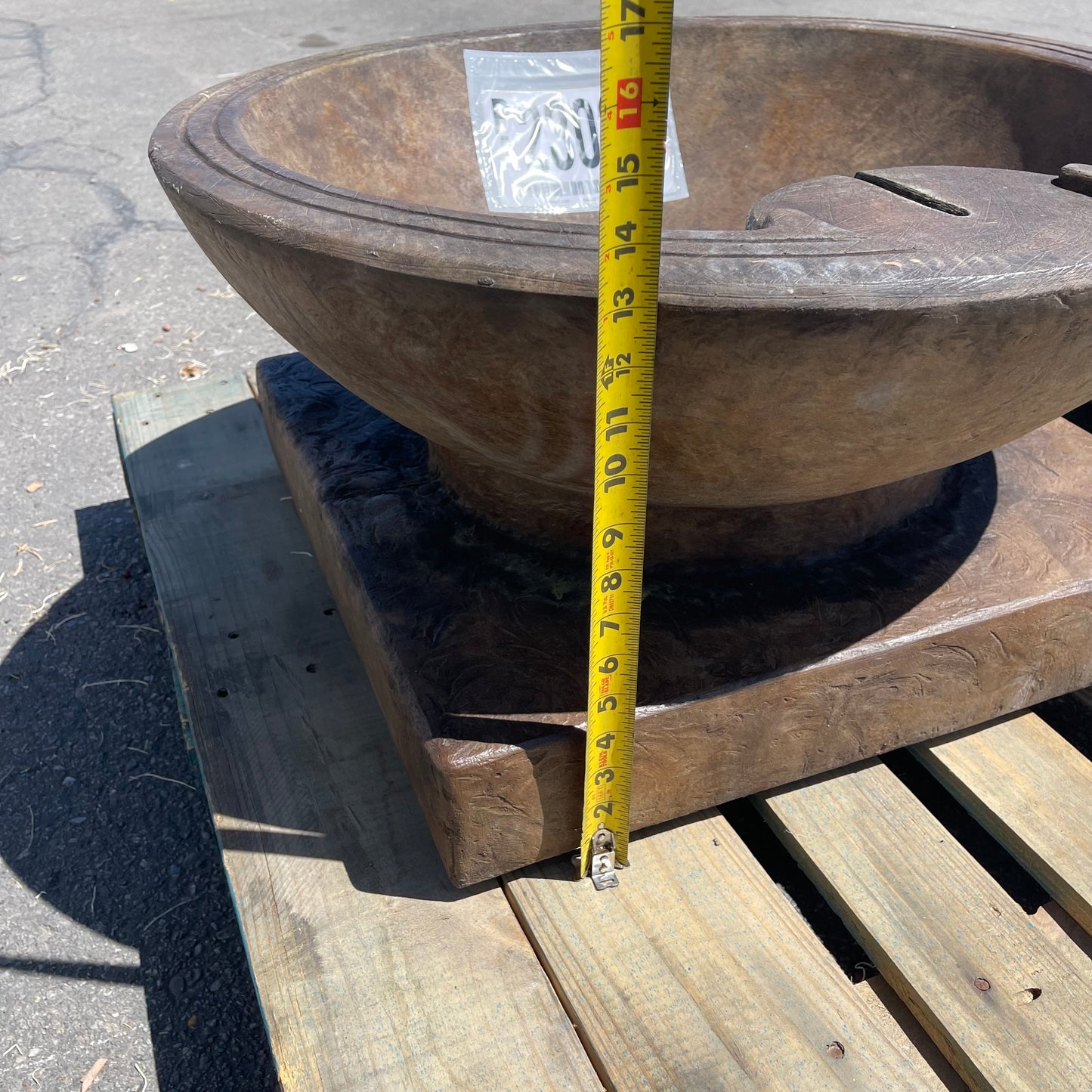 ZA@ Pallet of HENRI STONECASTERS Wave Fountain Stone Basin Parts (AS-IS)