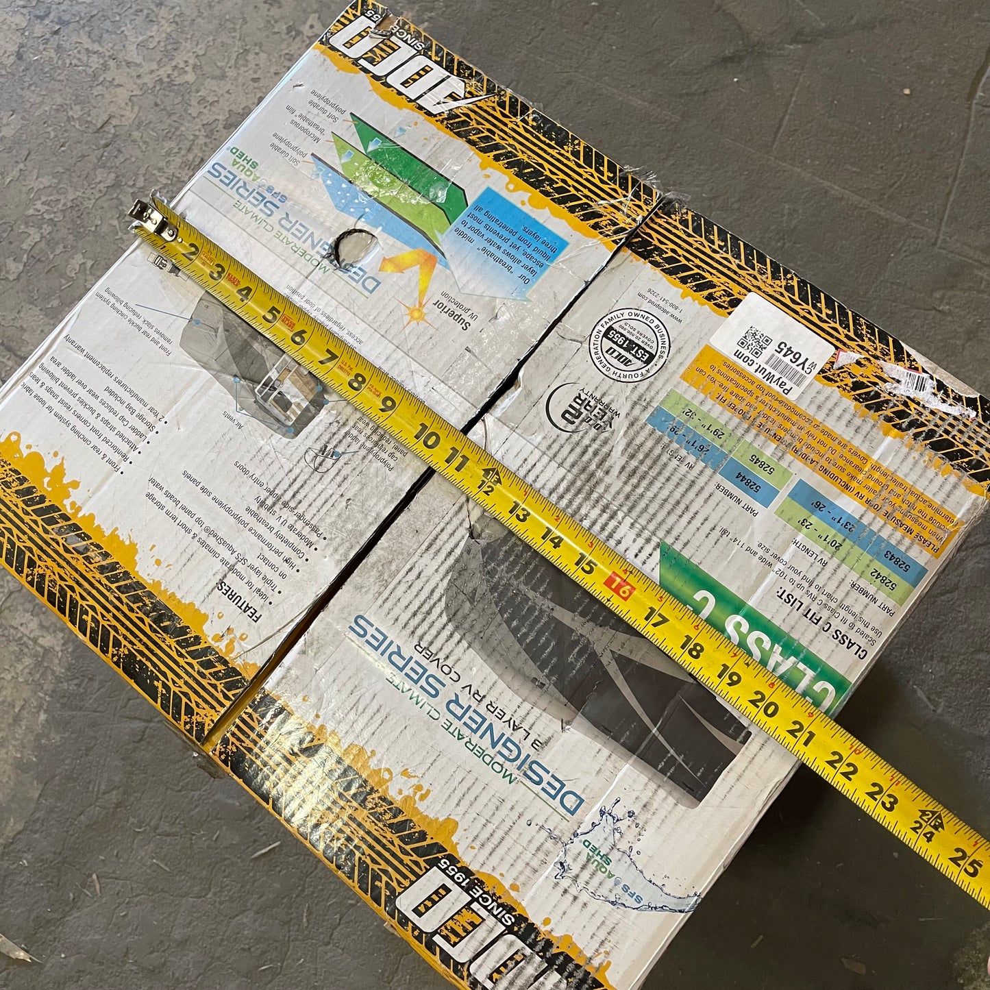 ADCO SFS Aqua Shed Class C 3-Layer RV Cover up to 102" W & 114" T Grey 52845