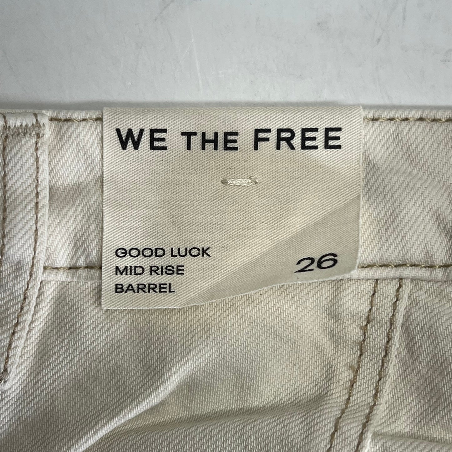FREE PEOPLE Good Luck Mid-rise Barrel Jeans Women's Sz S Milk 82199597