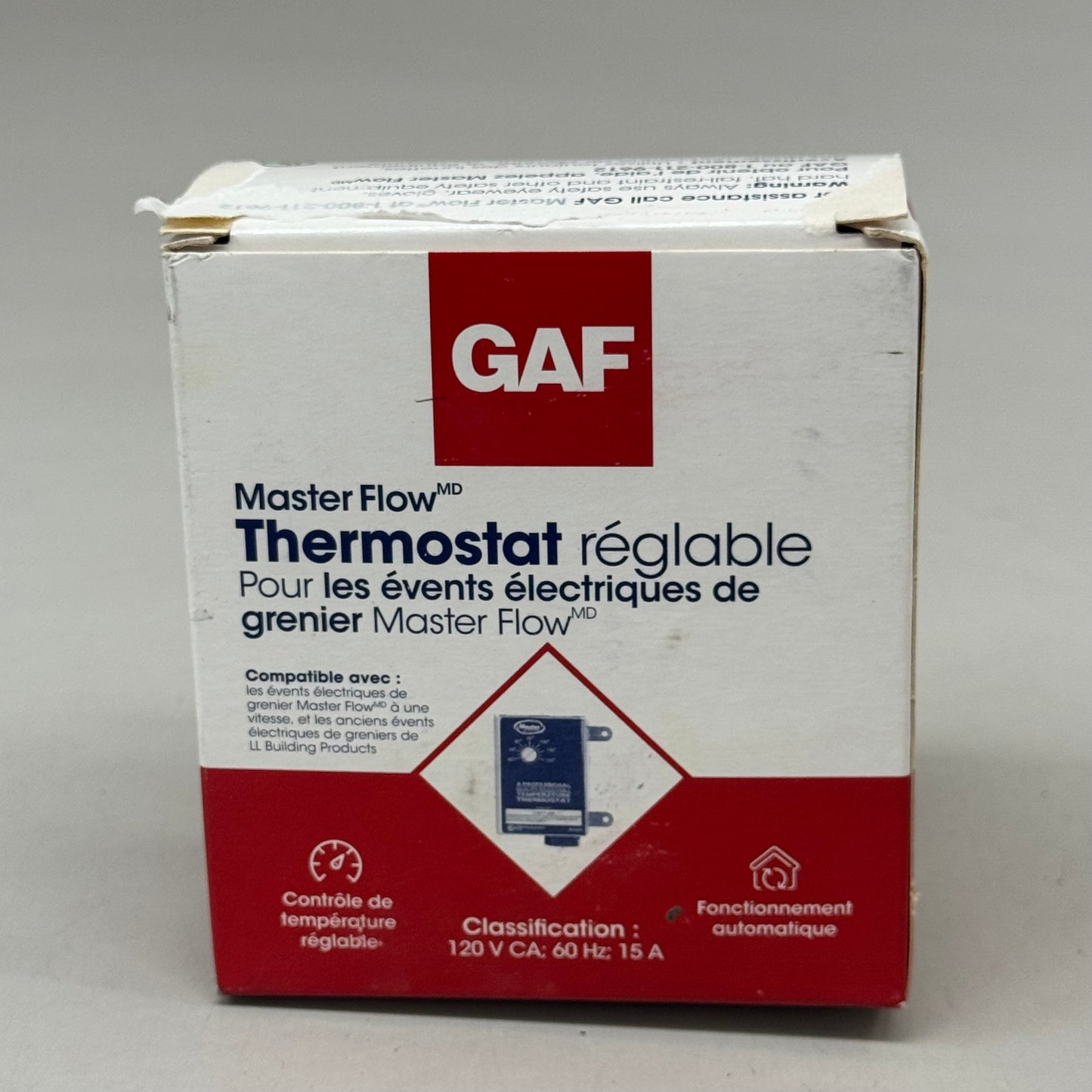 GAF Master Flow Adjustable Thermostat For Power Attic Vents 900321 (New Other)