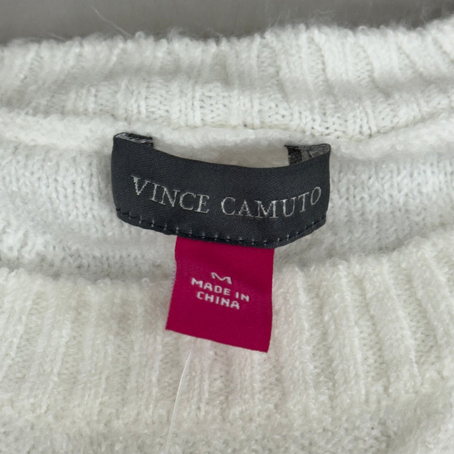 VINCE CAMUTO Cable Knit Sweater Women's Sz-M Antique White SC2895
