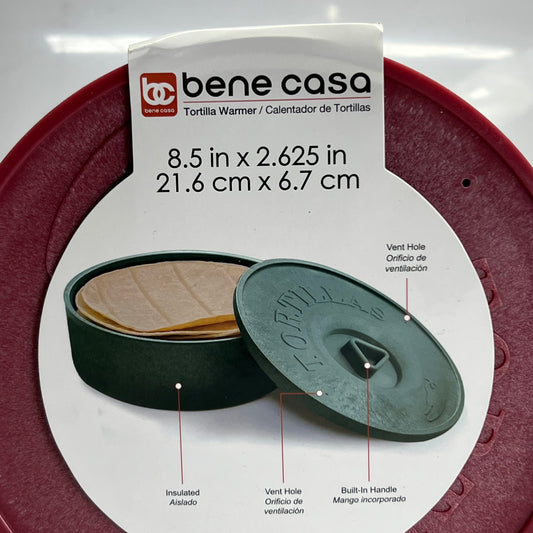 BENE CASA Tortilla Warmer Sz 8.5" x 2.625", Red BC-65113
