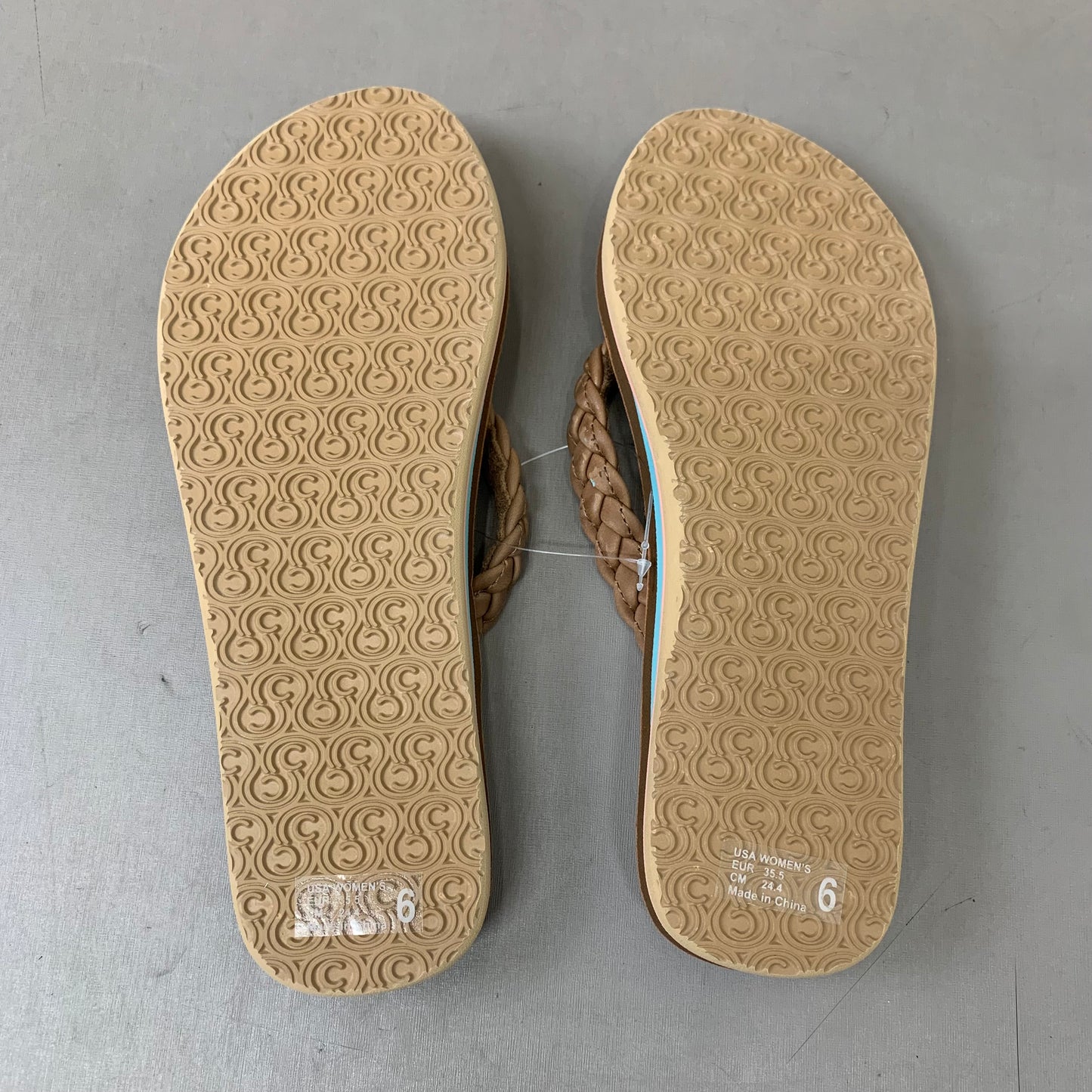 COBIAN Braided Pacifica Sandals Women's SZ 6, EU 41 TAN BBP23-230-6