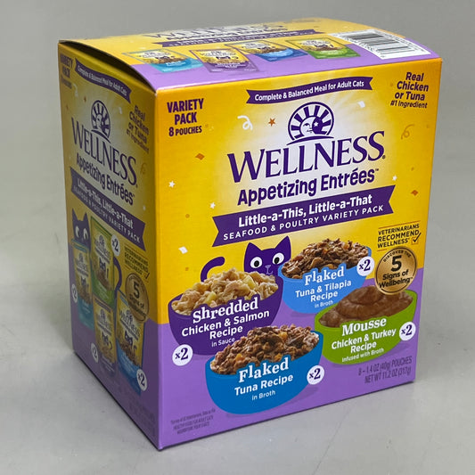 WELLNESS (3 PACK) Appetizing Entrees Seafood & Poultry Wet Cat Food BB 03/27