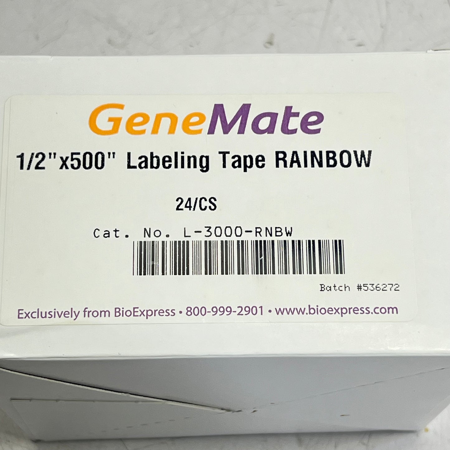 GENE MATE (24 PACK) Labeling Tape Extremely Durable 1/2"x500" Rainbow L-3000