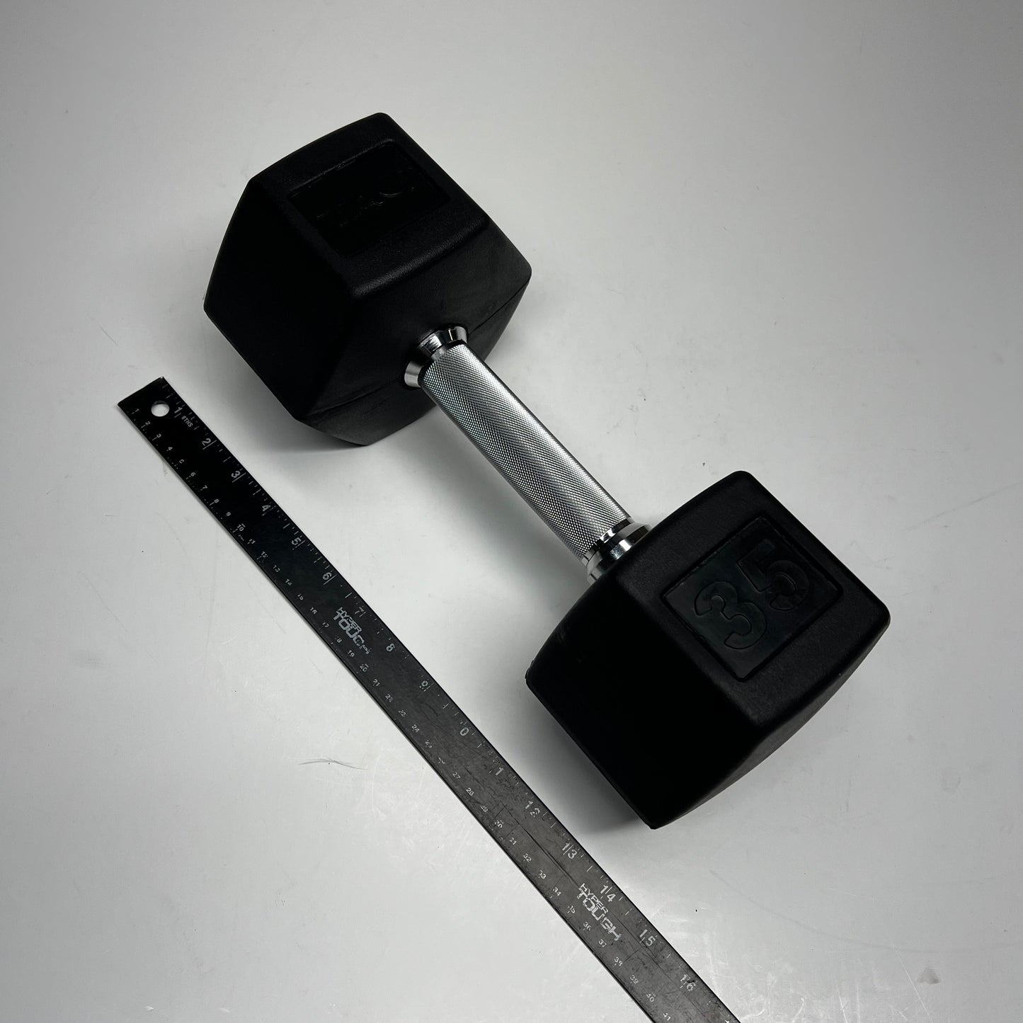 ZA@ TAG Metal & Rubber Dumbbells 35lbs Black/Chrome 1908