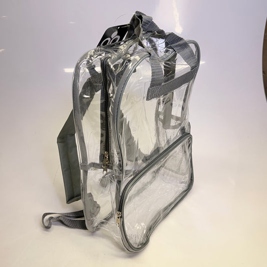 BWAP 17" Clear Plastic Backpack 17" x 12" x 6" Color Grey BP1643