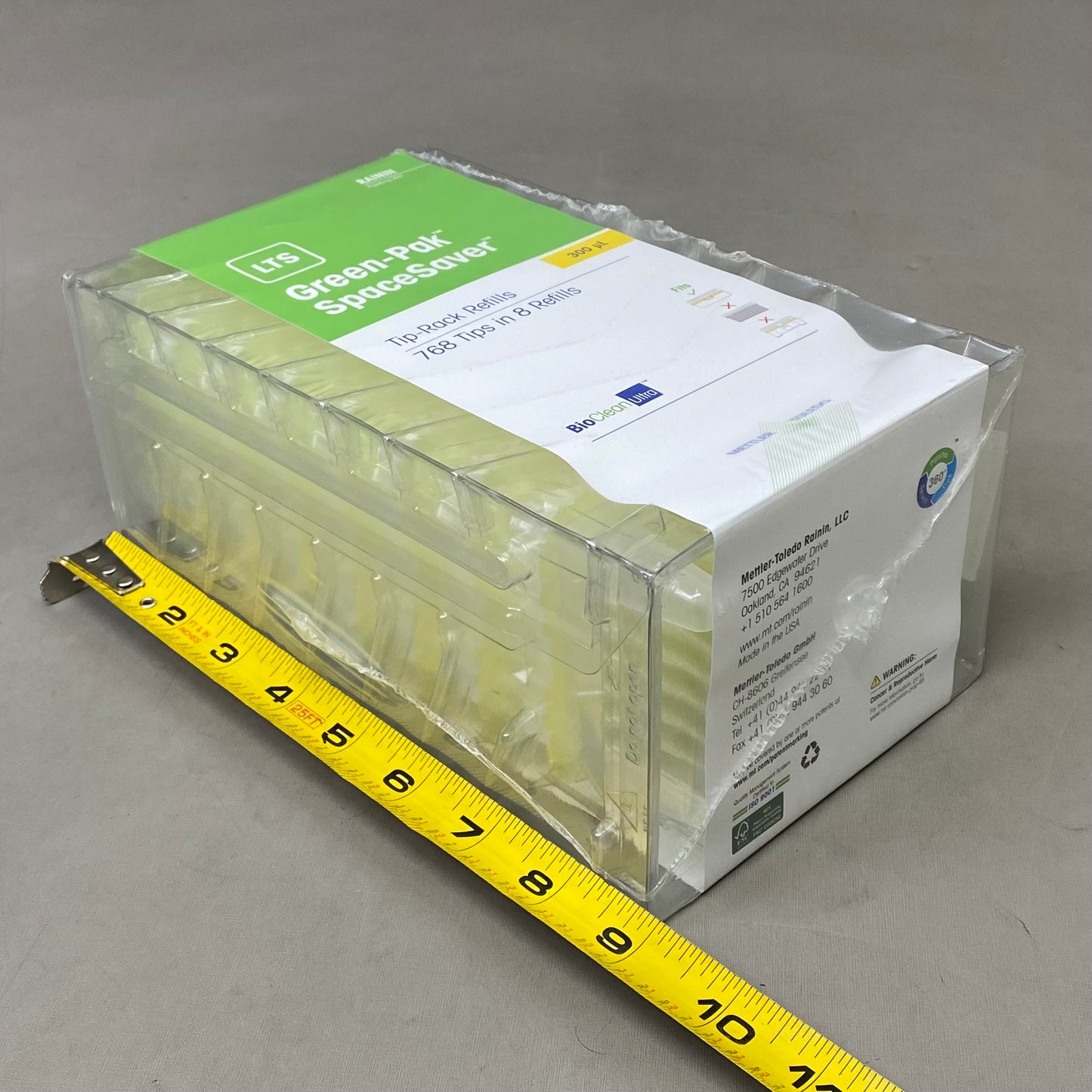 RAININ (768) Green-Pak Space Saver Tip-Rack Refills 300UPL Yellow 30389303