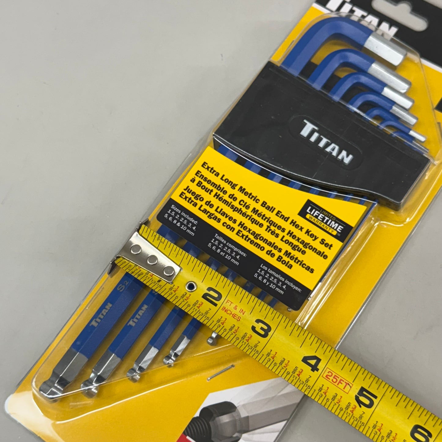 TITAN (9 Pieces) Extra Long Metric Ball End Hex Key Set 1.5-10mm Blue 12714