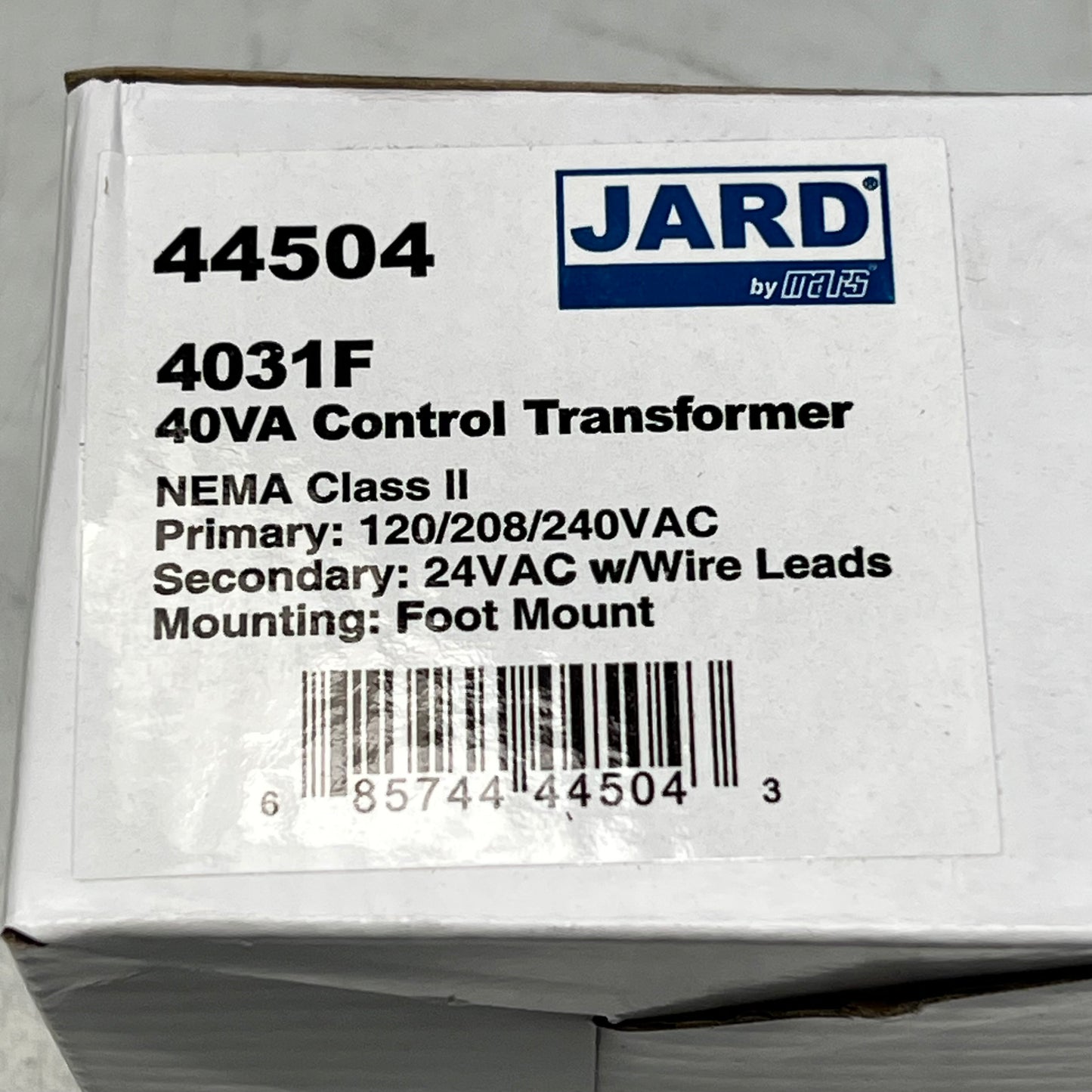 MARS Jard Foot Mount Control Transformer 120/208/240 24V 40VA 44504