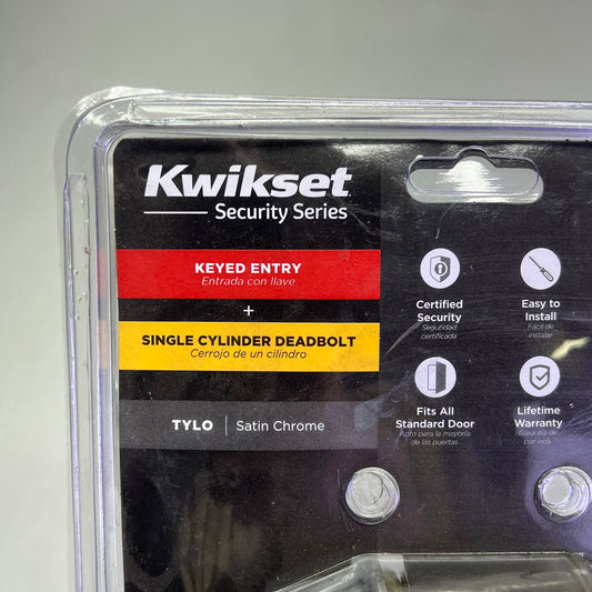 KWIKSET Combo Tylo Security Set Deadbolt Keyed One Side Satin Chrome 96900-252