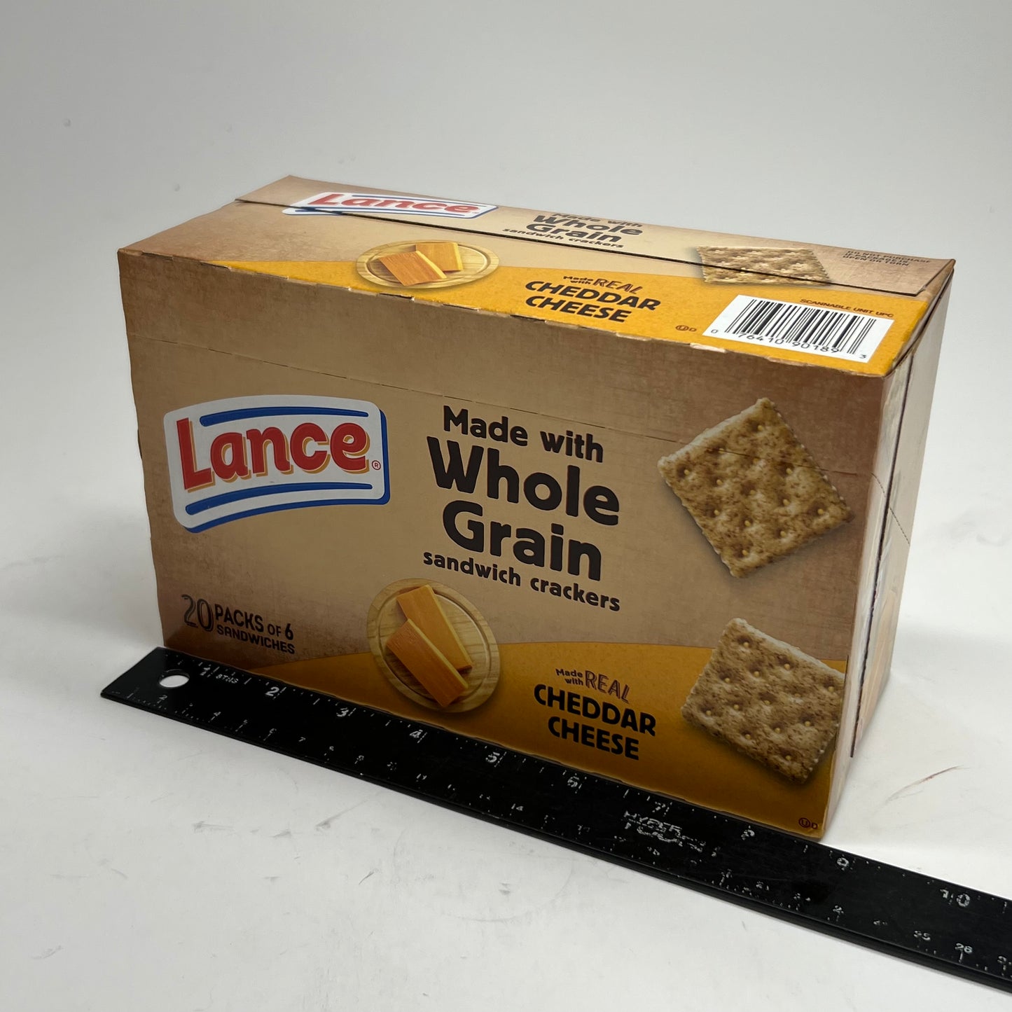 LANCE (2 PACK of 20) Whole Grain Sandwich Crackers, Real Cheddar Cheese BB 06/26