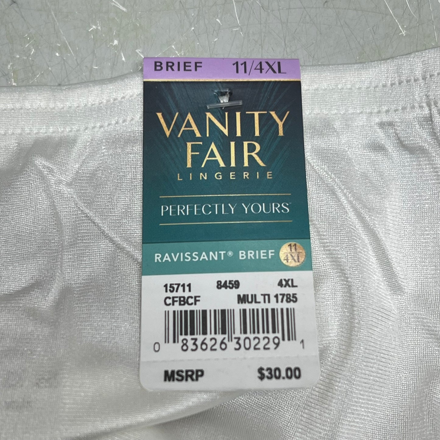 ZA@ VANITY FAIR Lot of Lingerie Perfectly Yours Ravissant Brief Women's Sz 4XL Cherry/Crème/White 15711