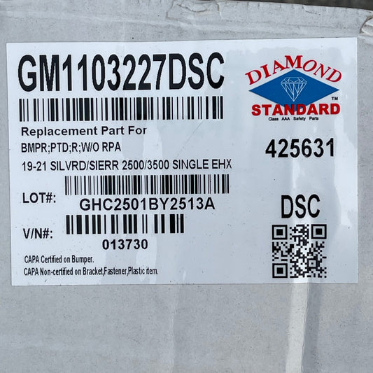 ZA@ Pallet of DIAMOND STANDARD Rear Bumper for Chevy Silverado 2500 (2019-2021) GM1103227DSC (AS-IS)