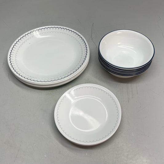 ZA@ CORELLE (18 PIECE SET) Caspin Lace Dinnerware Set Serves 6 People White 1147837