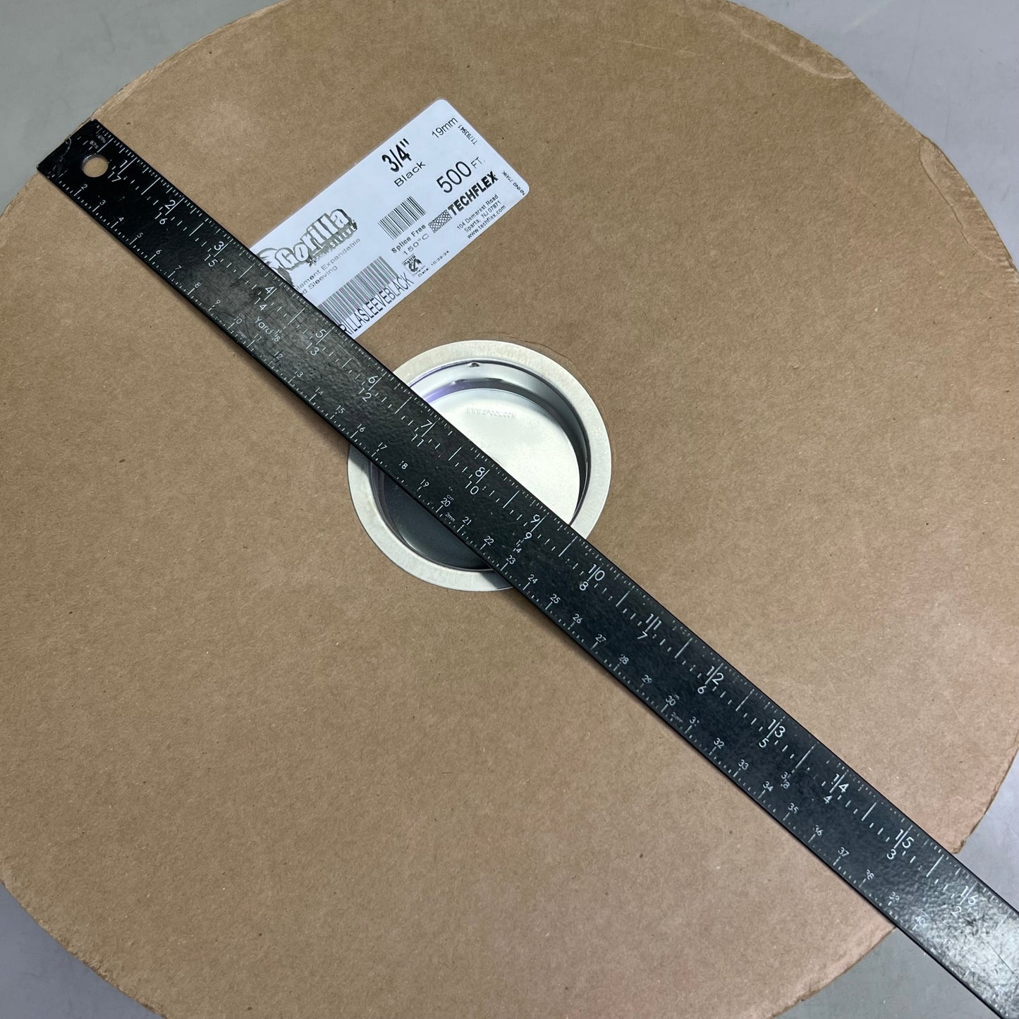 GORILLA Flat Filament Expandable Braided Sleeving Sz 500 ft x 3/4", Black