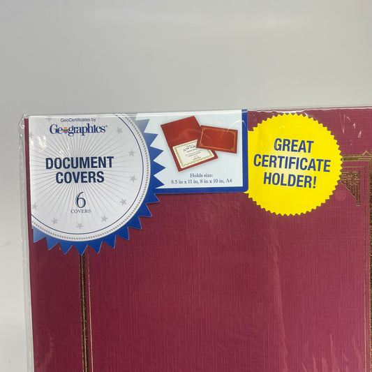 GEOGRAPHICS (6 PACK) Document Covers Die Cut 9-3/4"x 12.5" Burgundy 45333