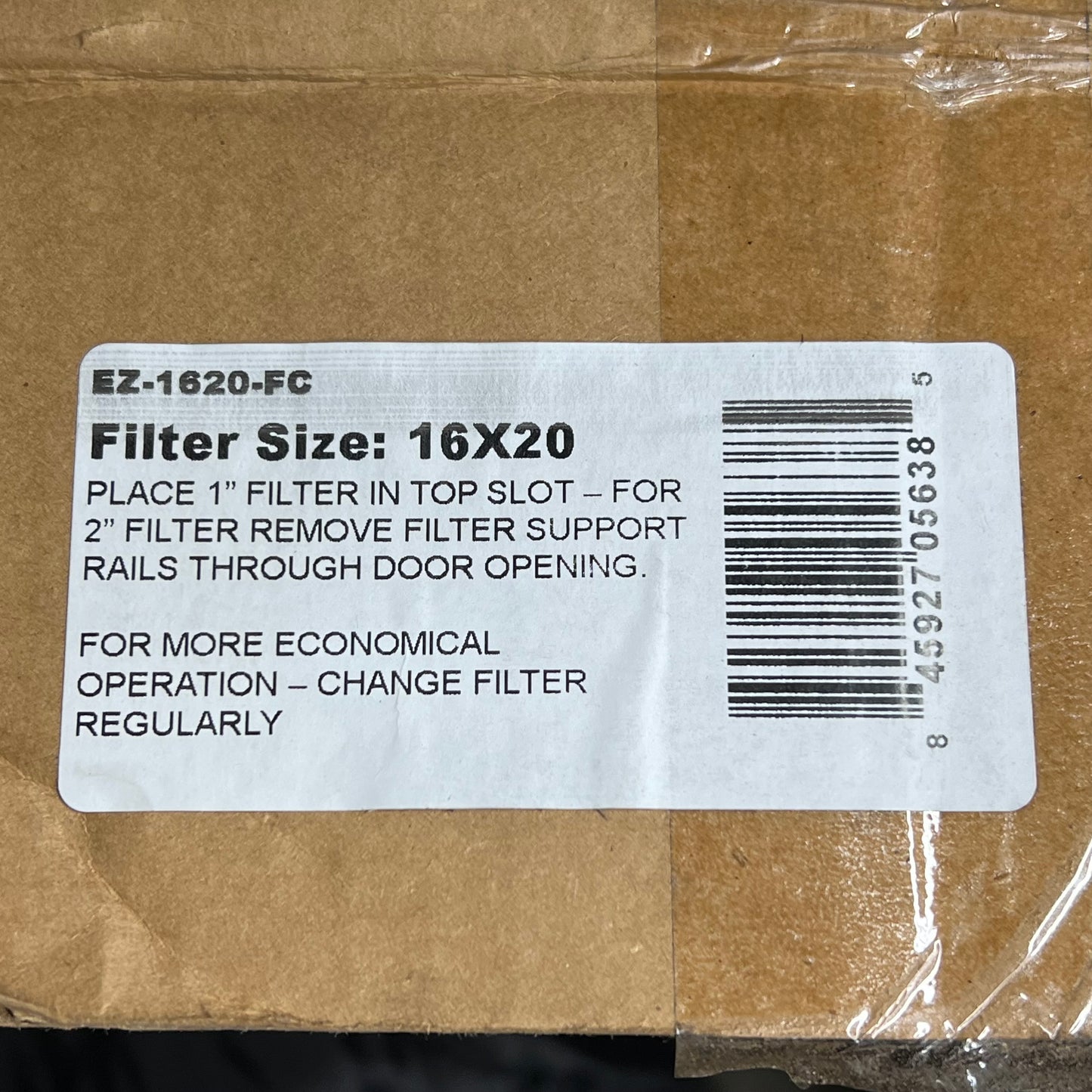 ZA@ E-Z FILTER Fan Coil Unit Filter Base 16" x 20" x 1" Silver EZ-1620-FC (Dented)