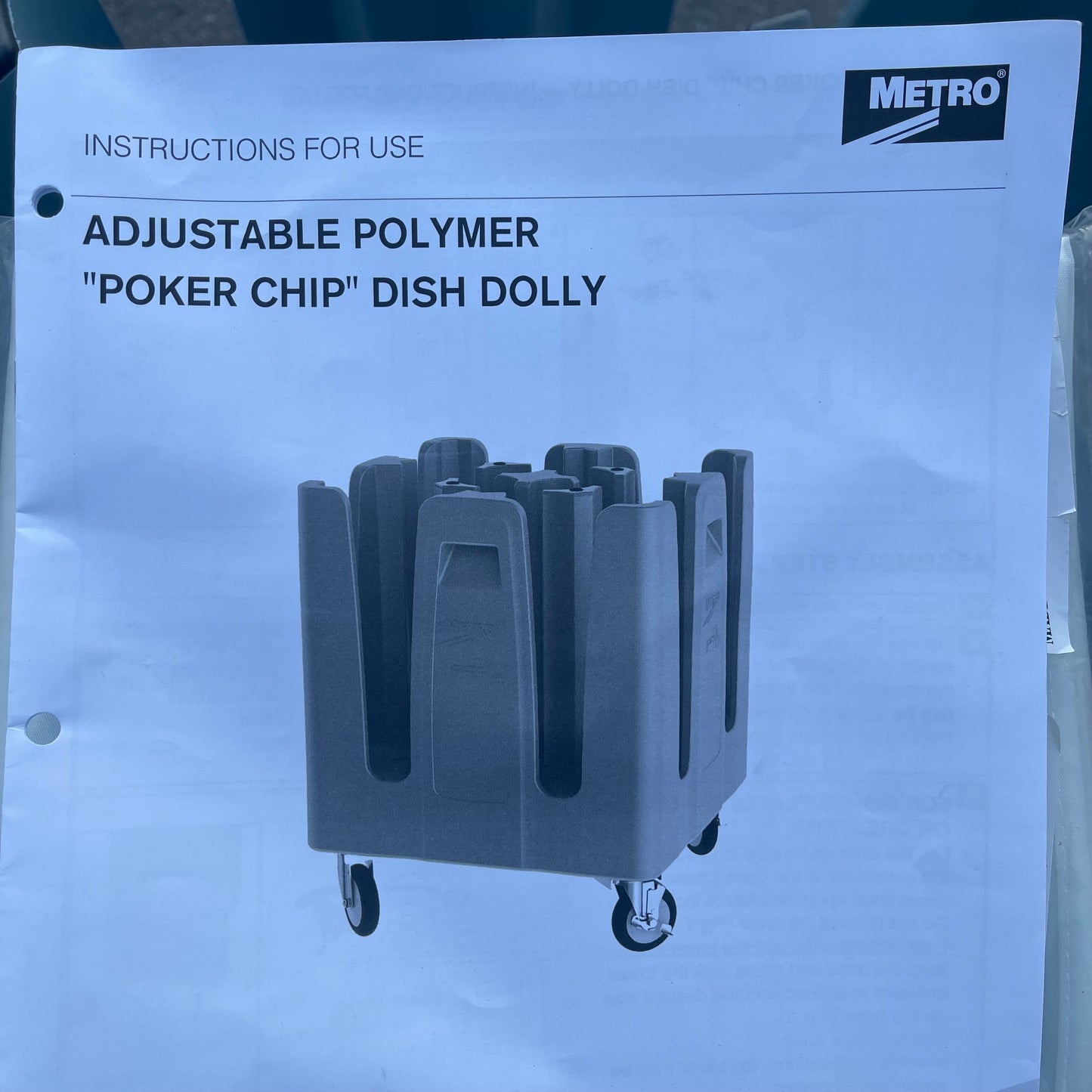 METRO Poker Chip Dish Dolly 30”x26”x26”, 240 Dish Capacity Slate PCD11A