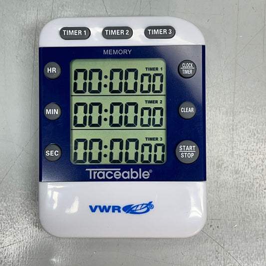 VWR Traceable Triple-Display Digital Timer Built In Stand / Magnet UX-94461-23