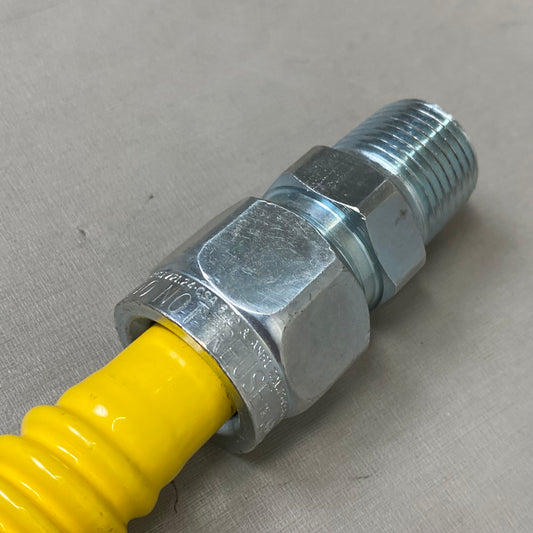 BRASSCRAFT ProCoated Stainless Steel Gas Connector 5/8"ODX1.2"IDx12" Yellow CSSC54