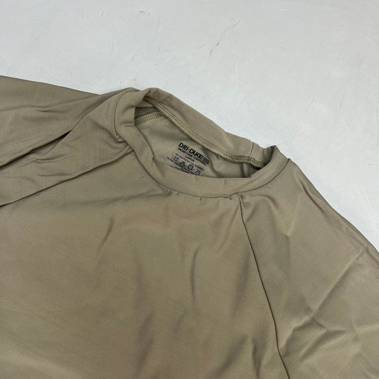 DUKE DRI Nylon/Spandex Tight Fit Military T-Shirt Men's Sz L Coyote Tan T45499BG
