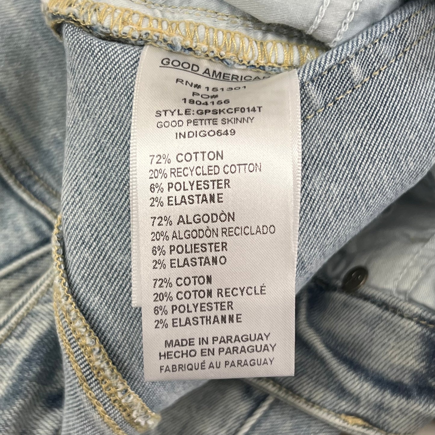 GOOD AMERICAN Good Petite Skinny Mid-Rise Jeans Women's Sz 8 Indigo649 GPSKC014T