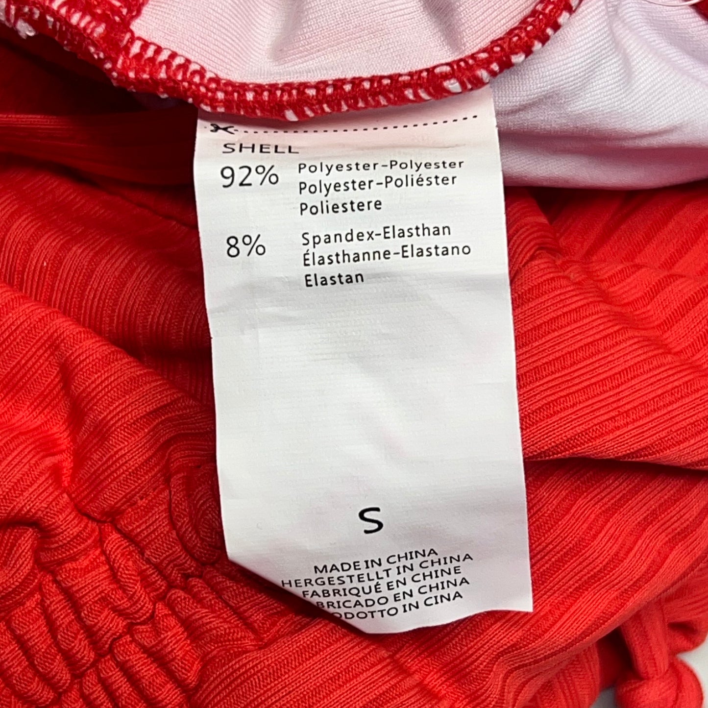 CHARMO Ribbed Adjust Drawstring Long Torso One Piece Swimsuit Women's Sz S Red