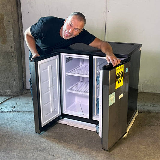 AVANTI Freezer Left & Refrigerator Right 5.5 Cubic Feet Grey RMS551SS