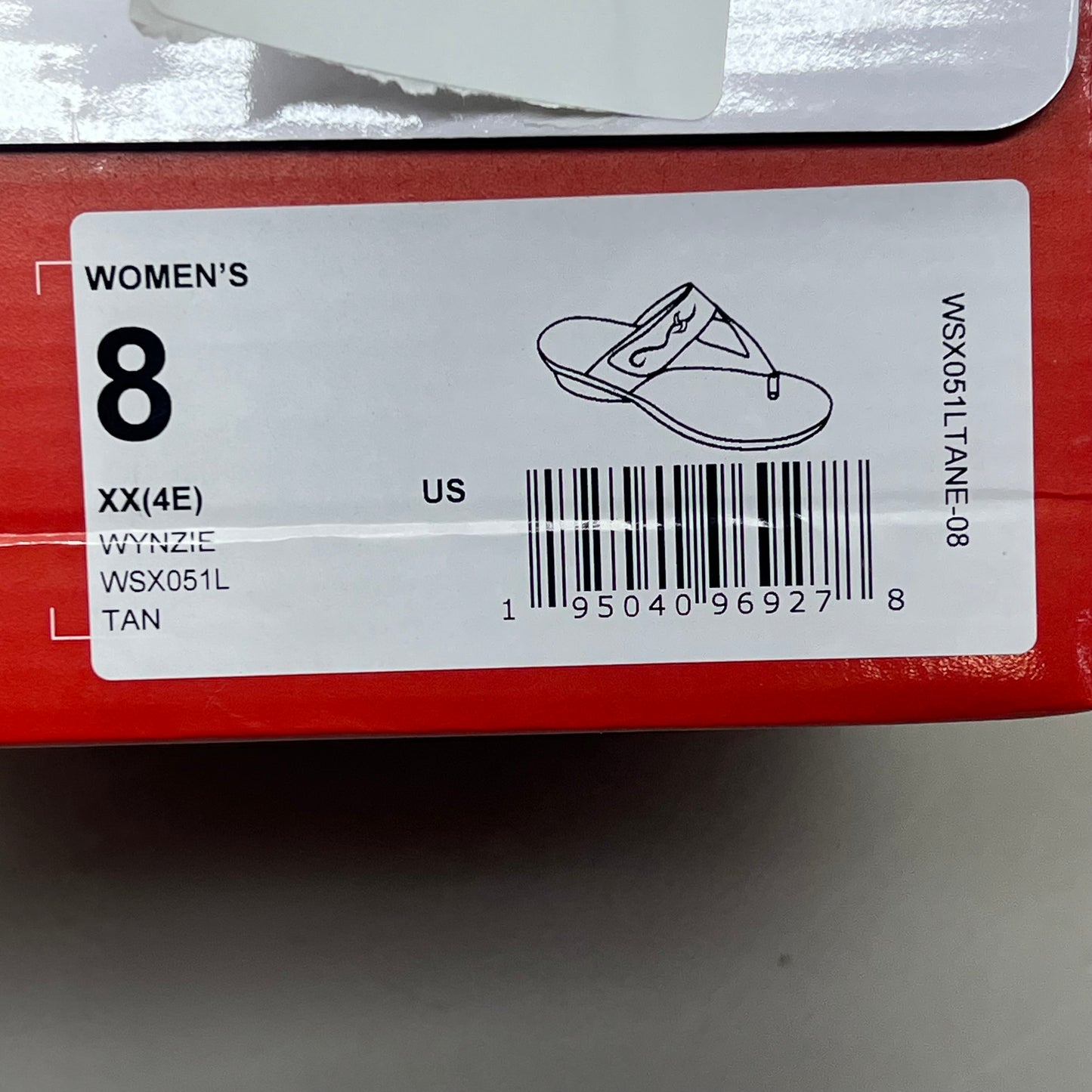 PROPET Wynzie Dressy Adjustable Flip Flop Women's Sz 8 XX(4E) Tan WSX051L