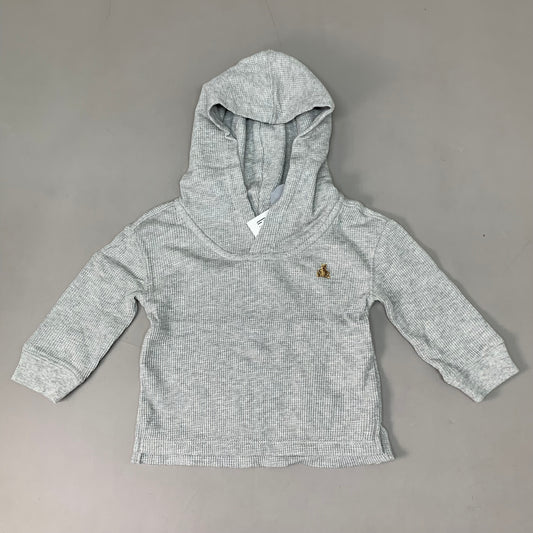 BABY GAP 2-Piece Baby Thermal Hoodie Set Heather Grey Sz. 6-12 Months 0612