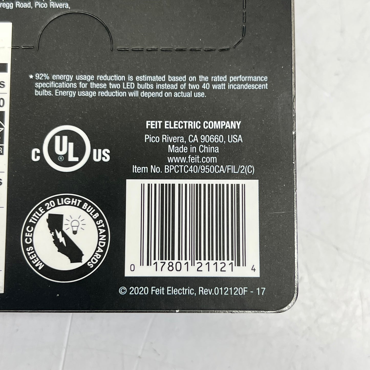 FEIT ELECTRIC (2 PACK) Filament Led Bulb E12 Daylight 5000K BPCTC40/950CA/FIL/2