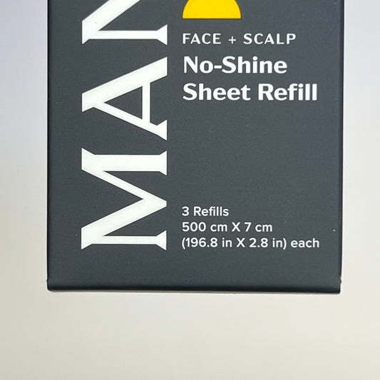 MANTL No-Shine Instant Mattifying Sheets 3 Refill Rolls 196.8" X 2.8" Black