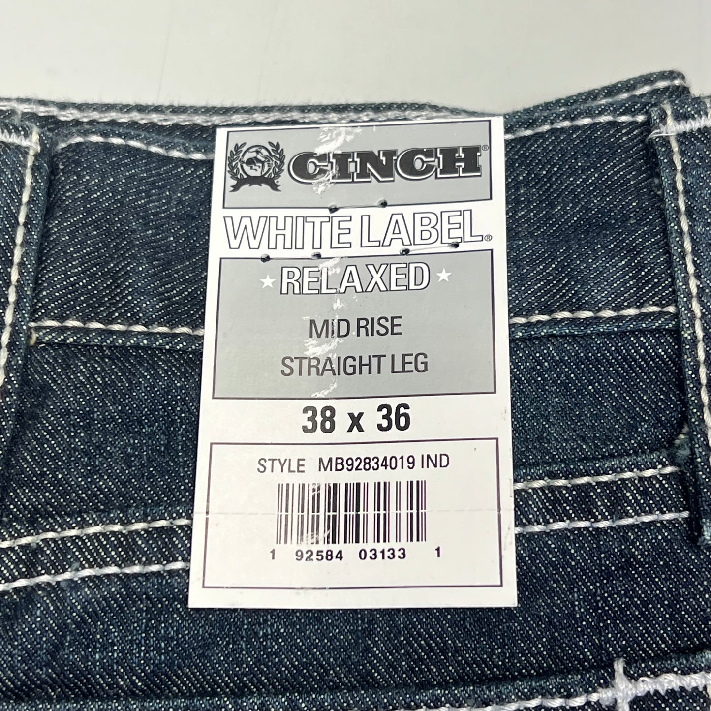CINCH Relaxed Fit White Label Jeans Men's Sz 38 X 36 Stonewash Indigo MB92834019