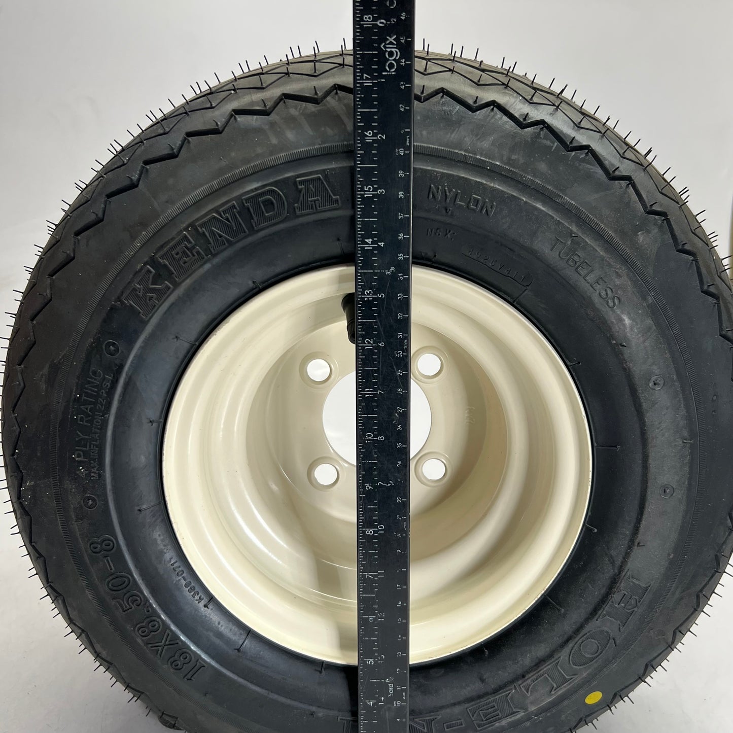 KENDA (4 PACK) HOLE-N-1 White Golf Cart Wheels Tires Fit Club Car Sz 18X8.50-8 Dot 4925V411