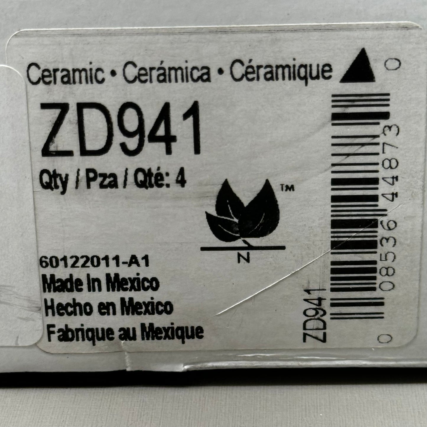 WAGNER QS QuickStop Ceramic Disc Brake Pad Set 5 1/2" x 2" Black ZD941