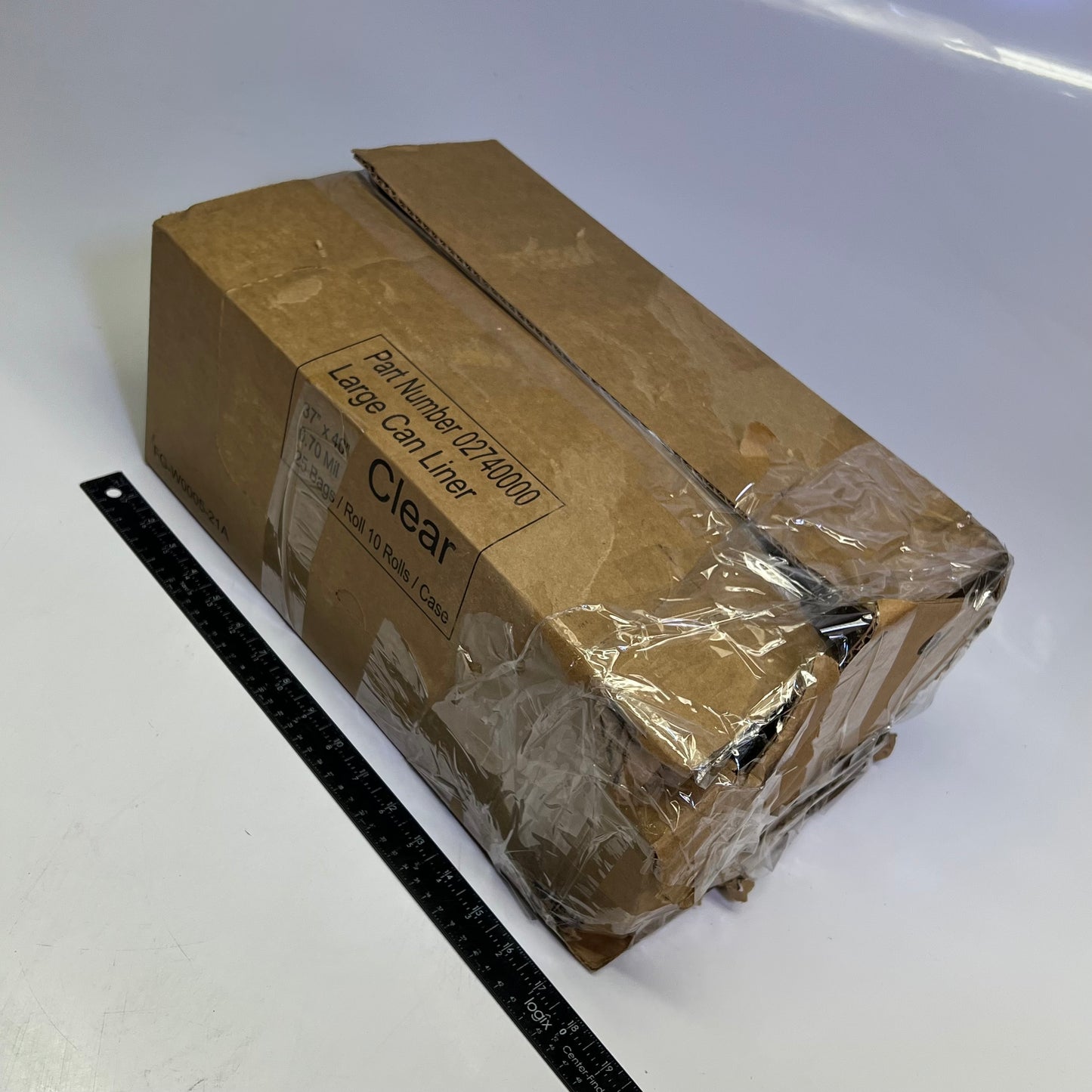 ZA@ BERRY GLOBAL INC Large Can Liner Clear (250 Bags) 37" X 46" Clear (Distressed Box) A