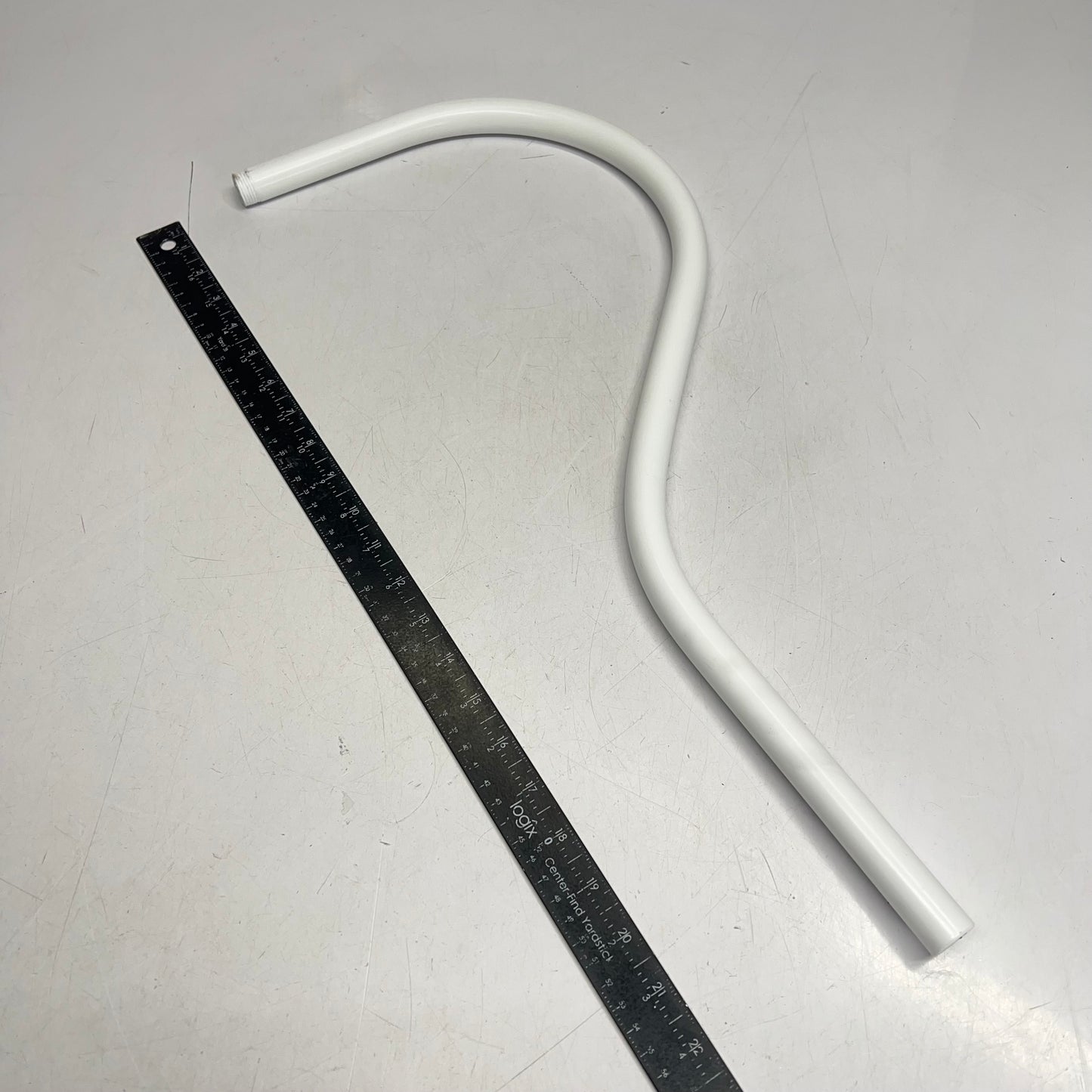 TROY LIGHTING Goose Neck Dome Angle Light Fixture / Hardware 24"x8.5" Matte White