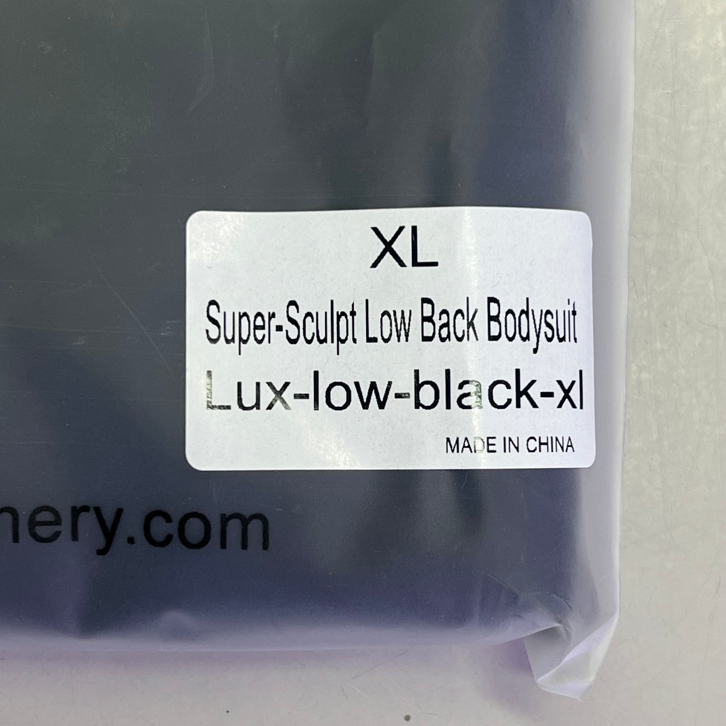 LUXMERY Breathable Stretch Fabric Low Back Sculpting Body Suit Sz XL Black