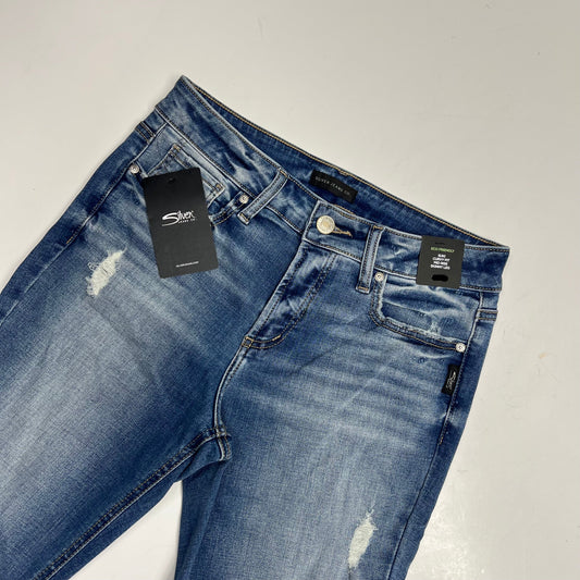 SILVER JEANS CO Distressed Suki Skinny Leg Jeans Women's Sz 31/29 Indigo