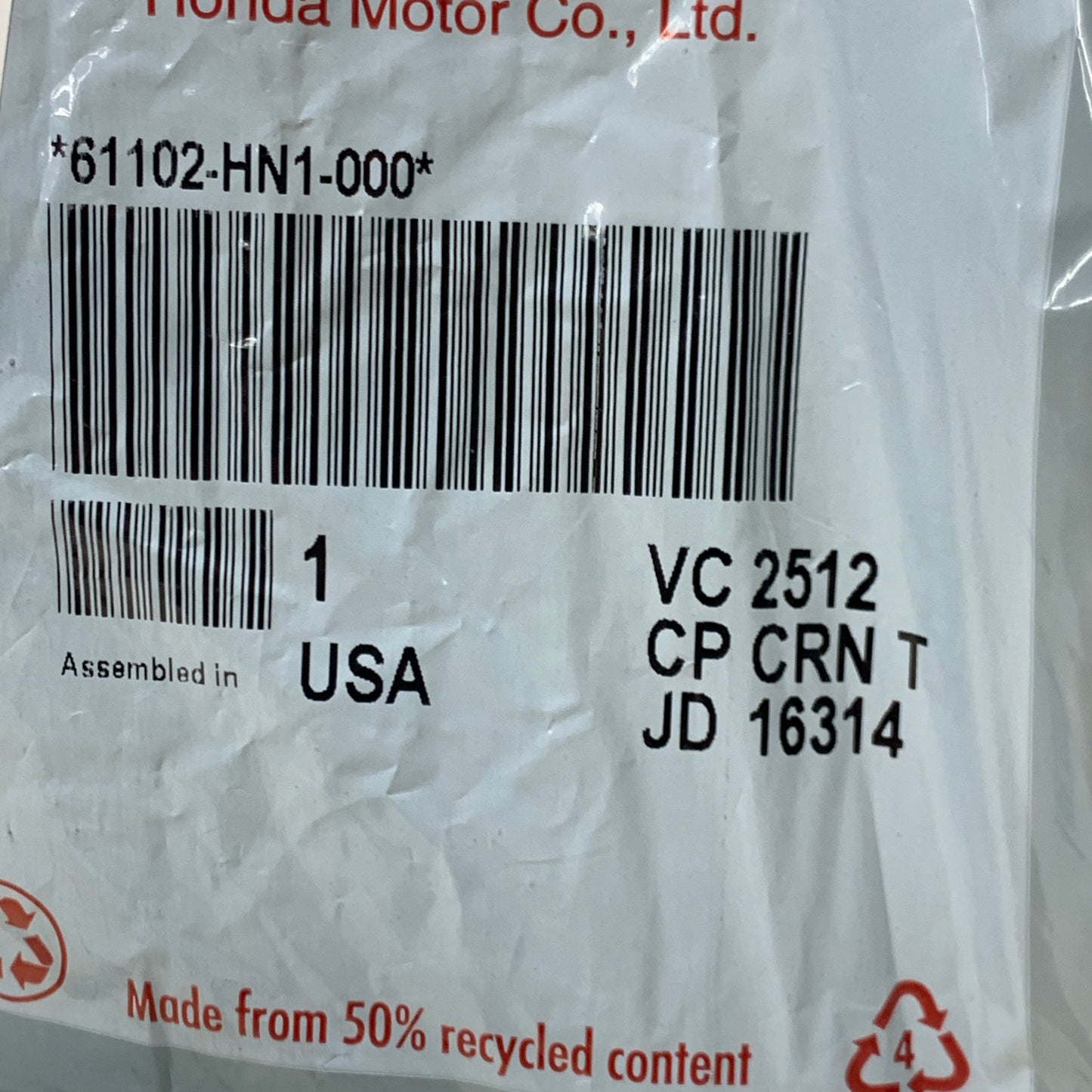 HONDA Left Front Fender Support Stay TRX400EX 61102-HN1-000 OEM