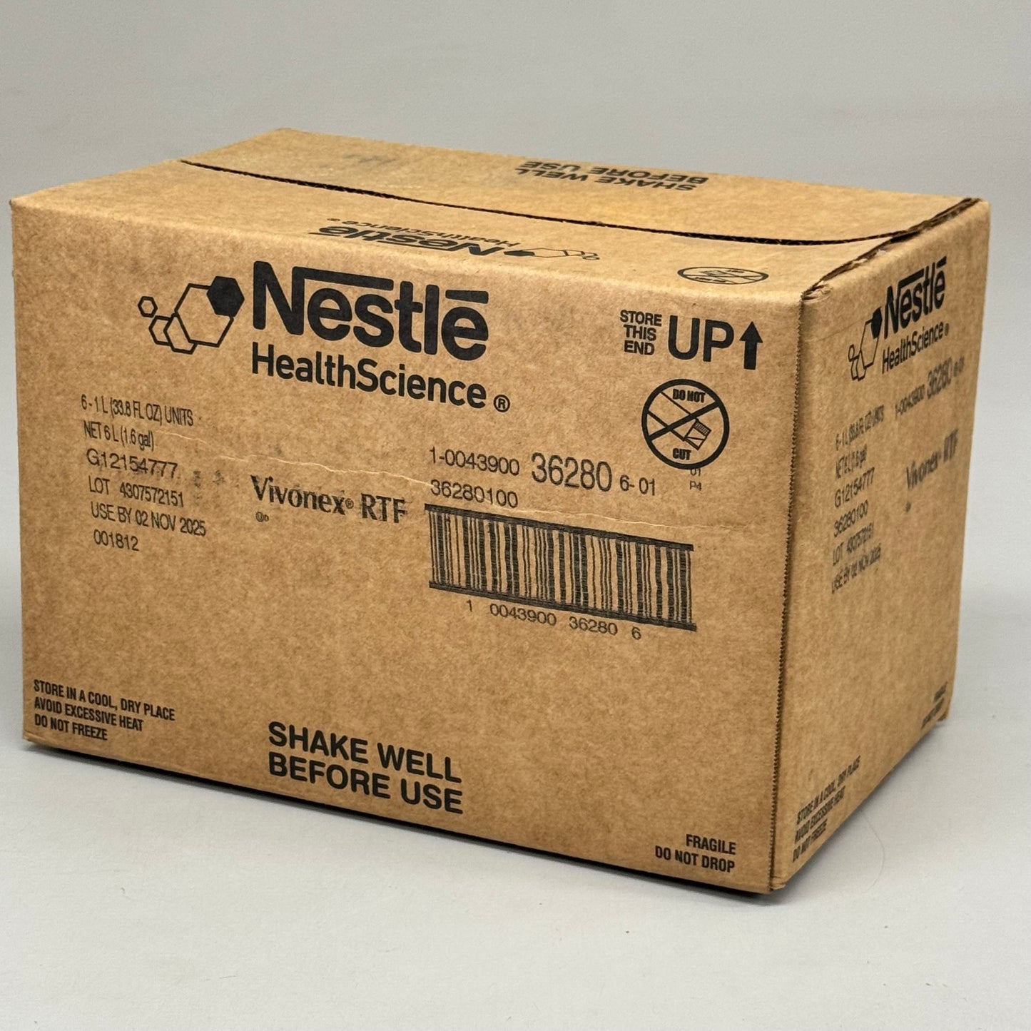 NESTLE (6 PACK) Vivonex RTF Unflavored Elemental Diet Tube Feeding 1 L BB 11/25