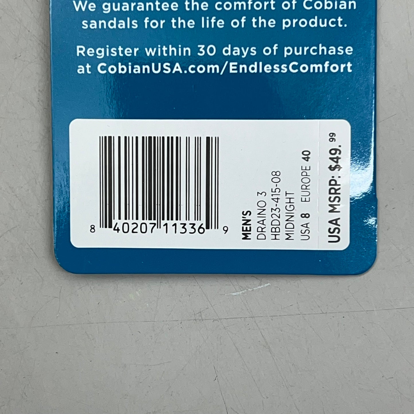 COBIAN Draino 3 Water Friendly Sandal's Men's Sz 8, EU 40 Midnight HBD23-415-8