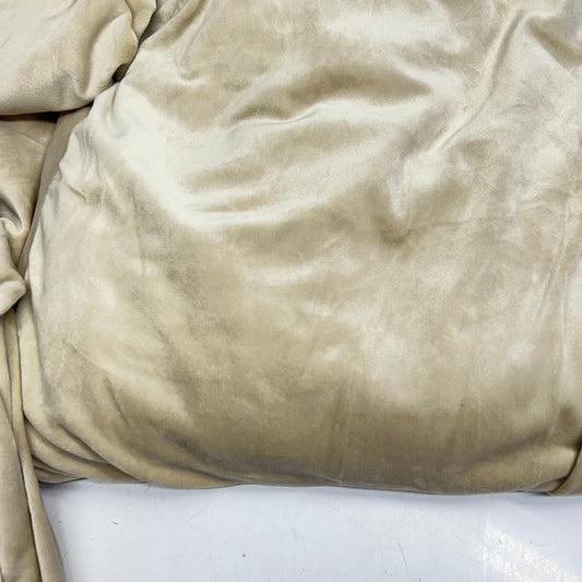 H.VERSAILTEX Velvet 3 Seat Sofa Stretch Cover W/ Arms Washable Creme (New Other)